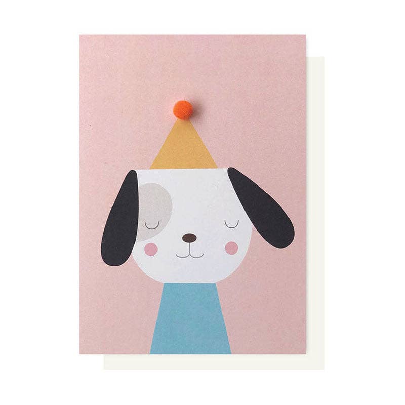 Party Dog Pom Pom Card