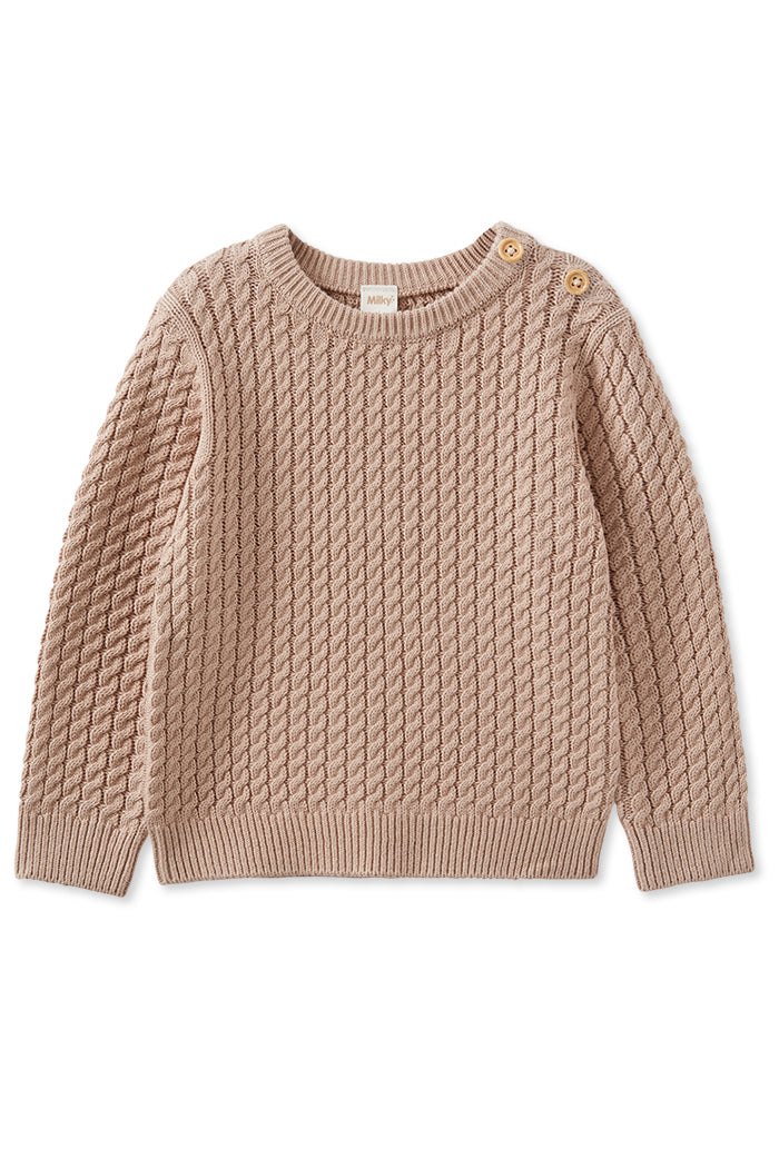 Mocha Cable Knit Jumper