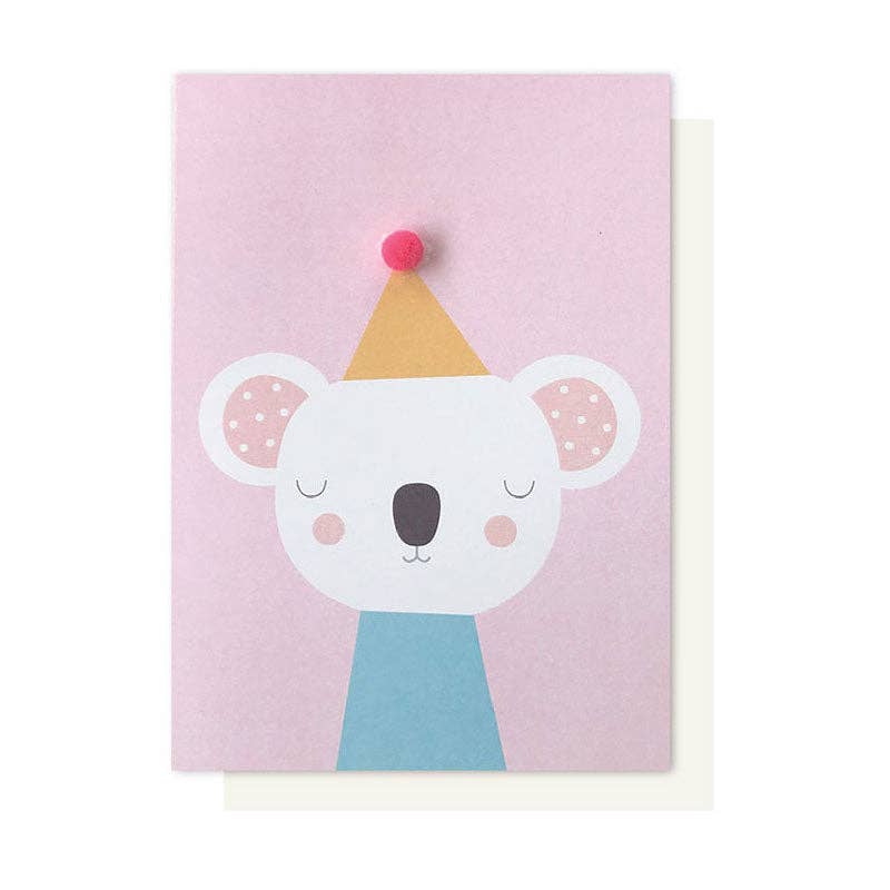 Party Koala Pom Pom Card