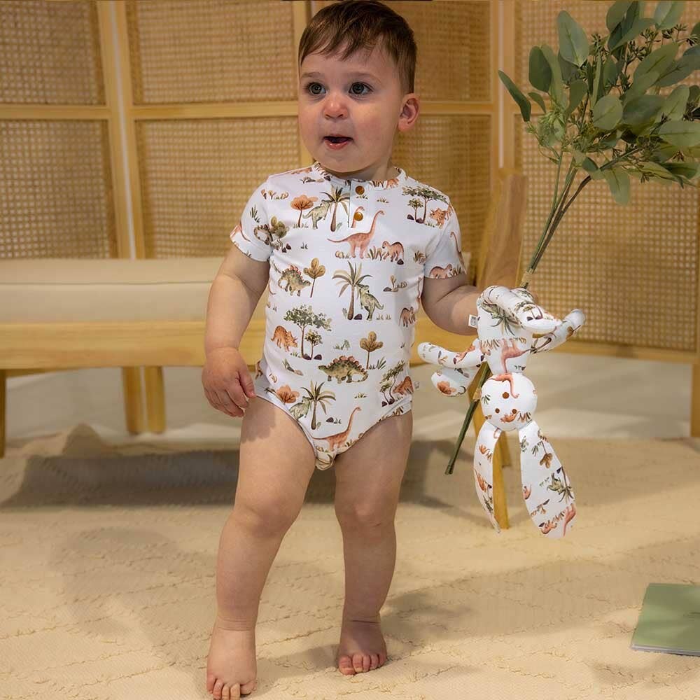 Dino Short Sleeve Organic Bodysuit