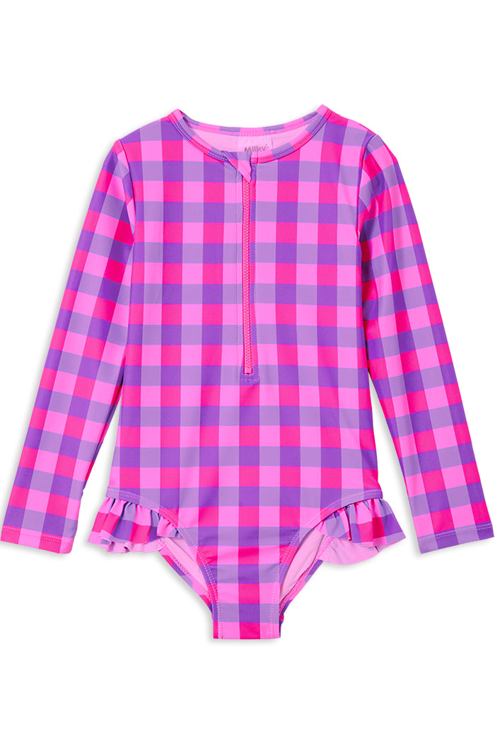 Lilac Check Long Sleeve Suit