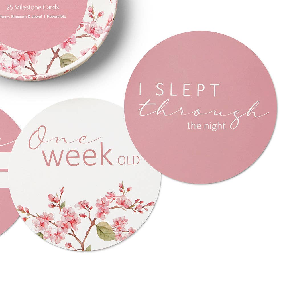 Cherry Blossom & Jewel Reversible Milestone Cards