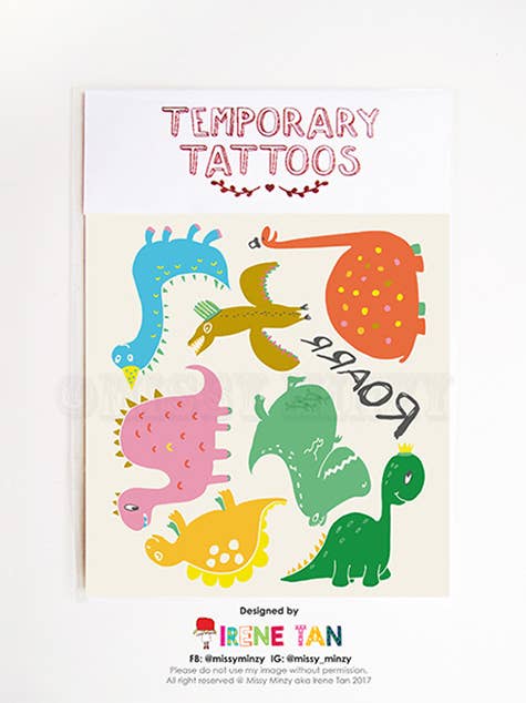 Dinosaur Roar Temporary Tattoos