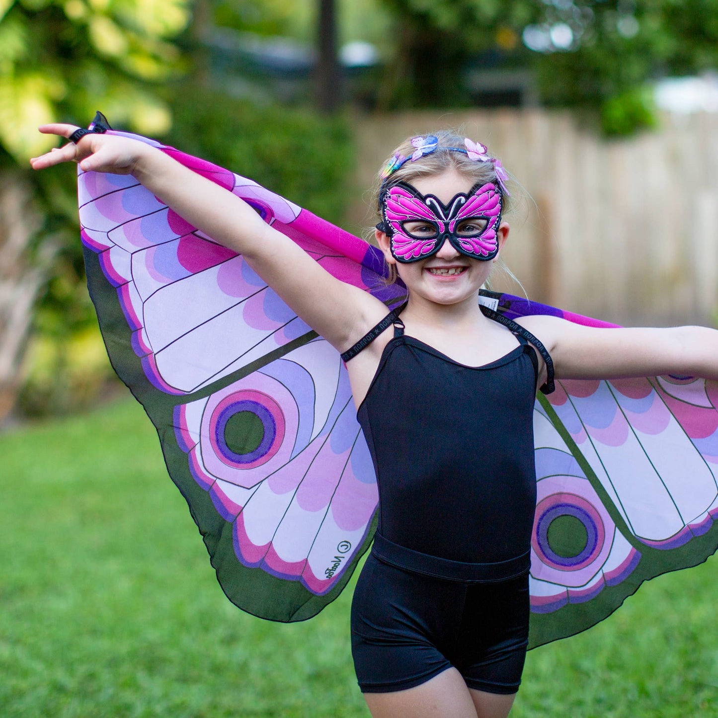 Pink Butterfly With Eyes Wings + Mask