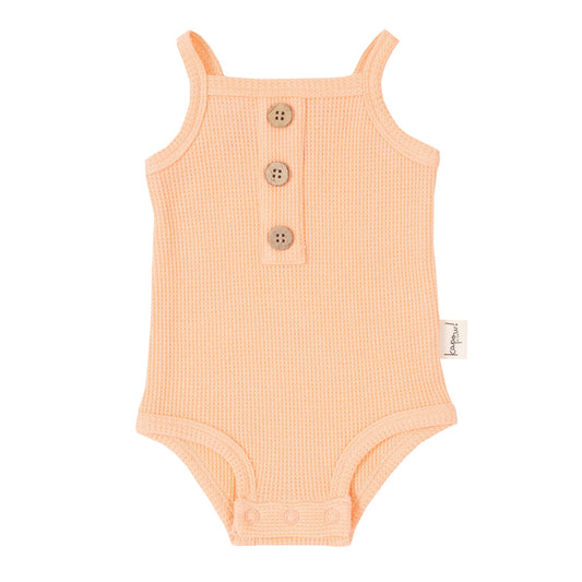 Apricot Waffle Singlet Bodysuit - Lucky Last! (0-3m)