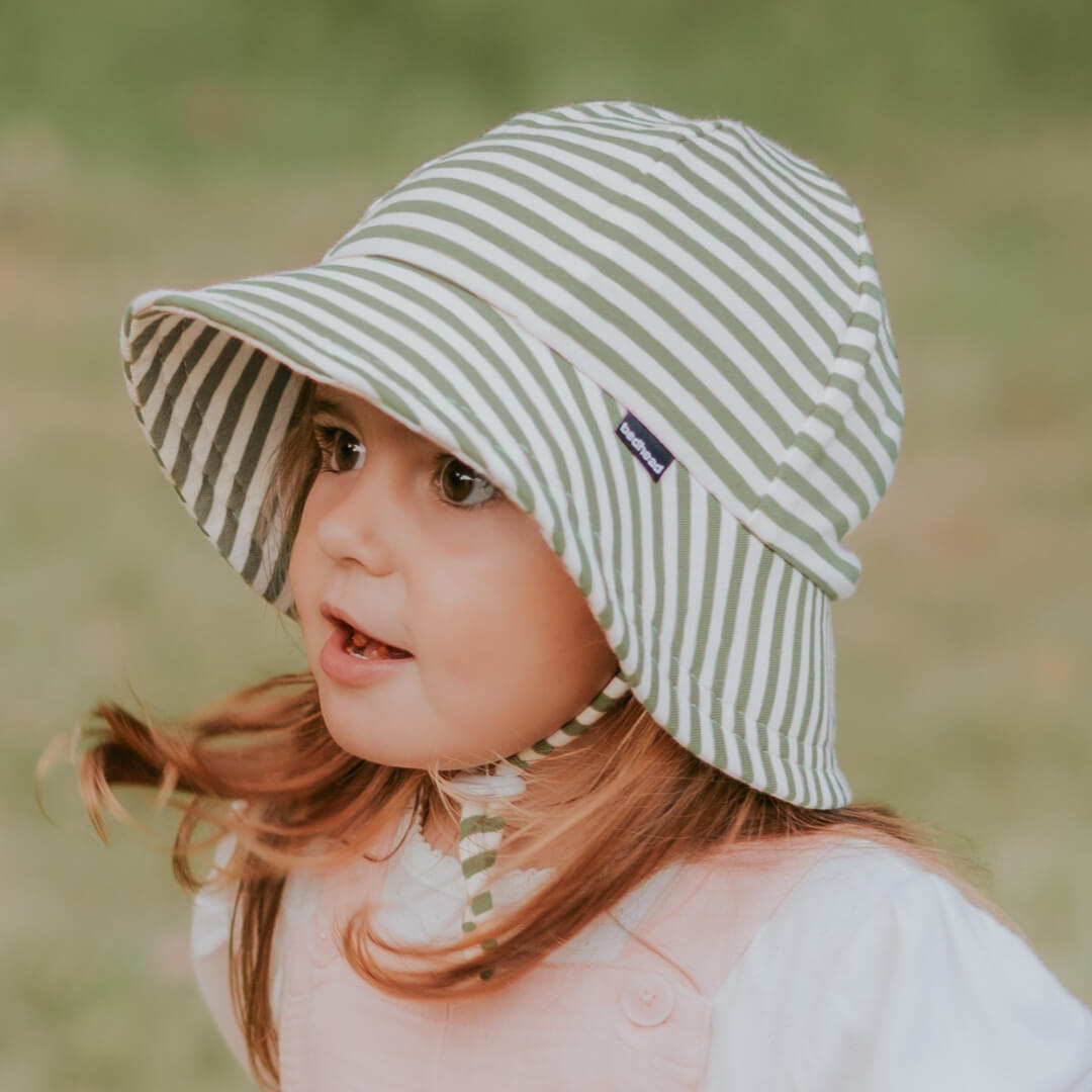 Toddler Bucket Sun Hat - Khaki Stripe