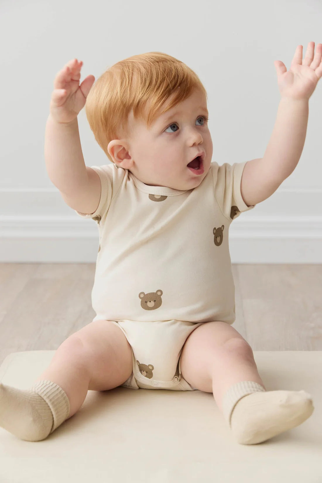 Organic Cotton Hudson Short Sleeve Bodysuit - Bobbie Bear Tofu