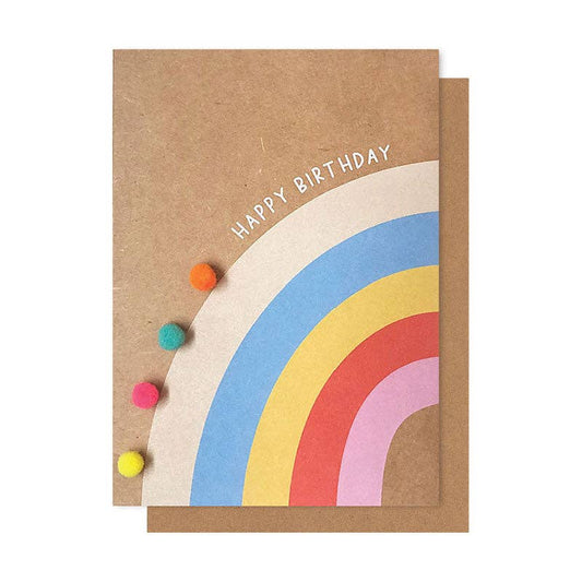 Rainbow Arc Pom Pom Card