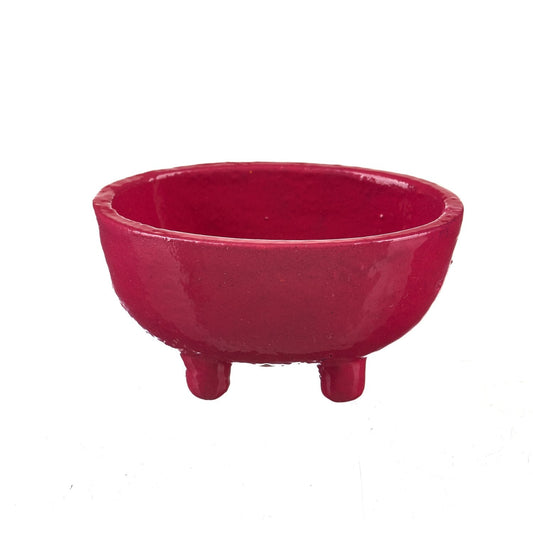 Pink Oval Cast Iron Cauldron