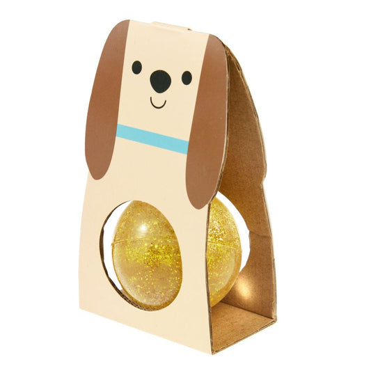 Gold Dog Glitter Bouncy Ball