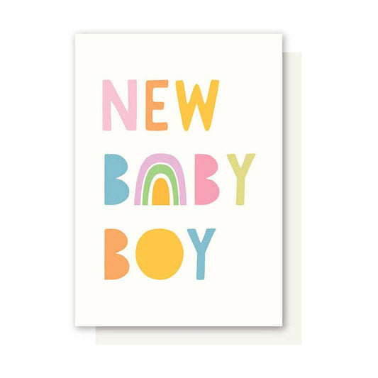 Rainbow Baby Boy Card