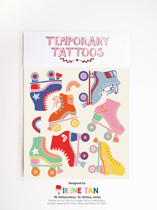 Roller Skates Temporary Tattoos