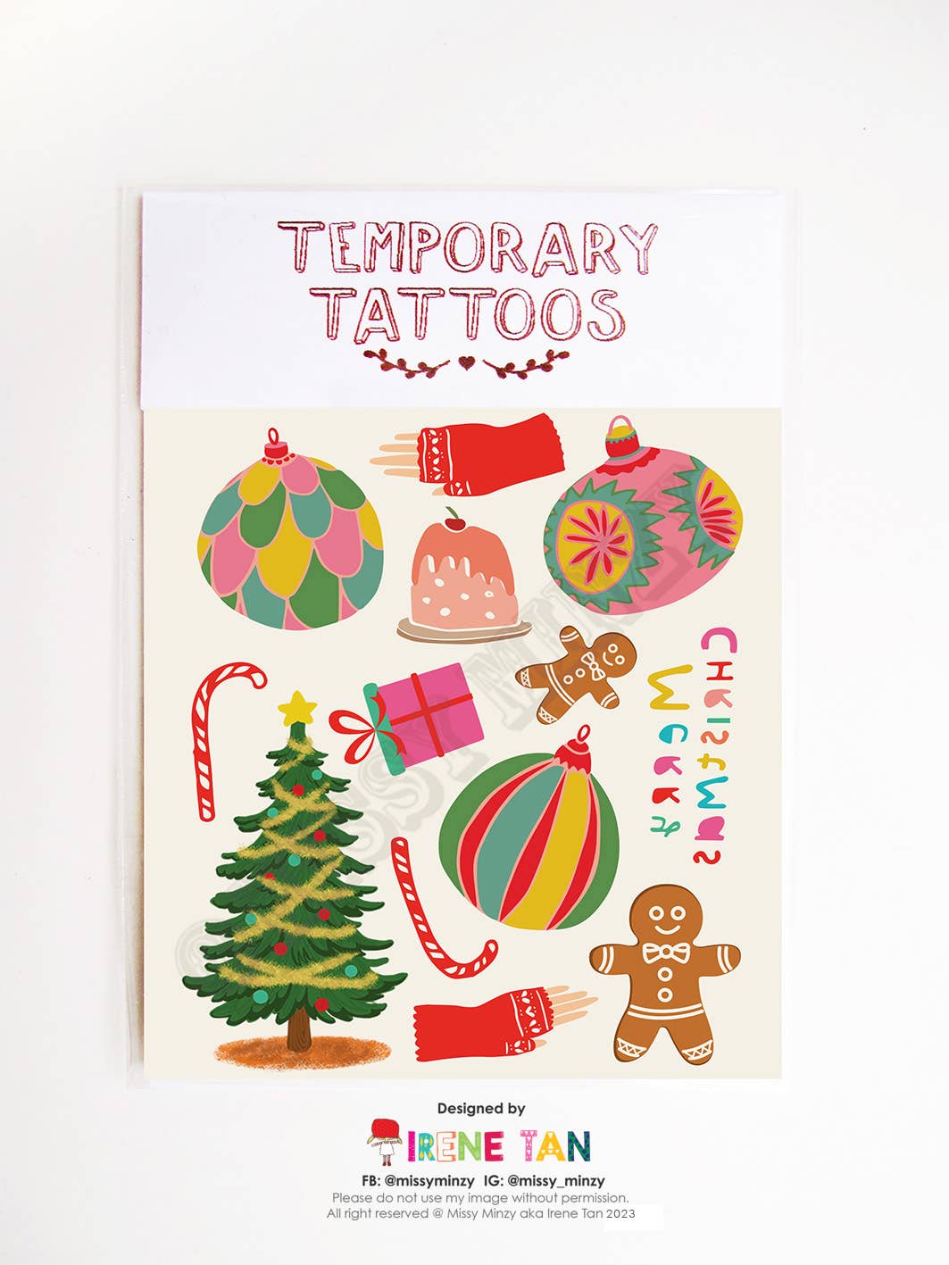 Christmas Elements Temporary Tattoos