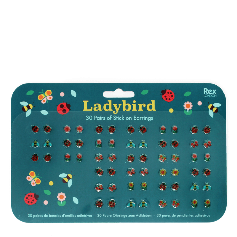 Stick on earrings (30 pairs) - Ladybird