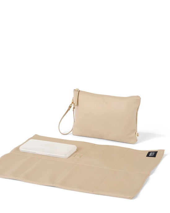 Nappy Changing Pouch - Oat Vegan Leather