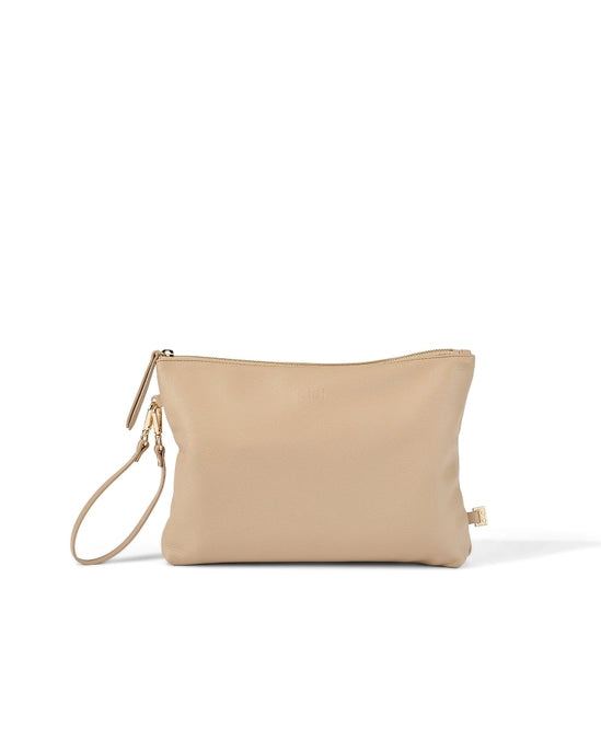 Nappy Changing Pouch - Oat Vegan Leather