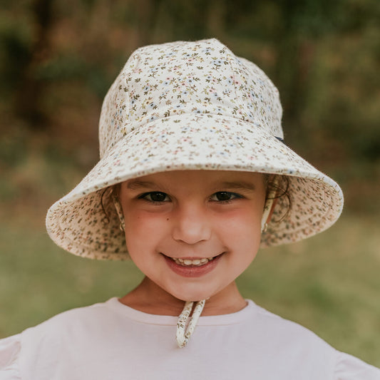 Kids Ponytail Bucket Sun Hat - Floral Charlotte