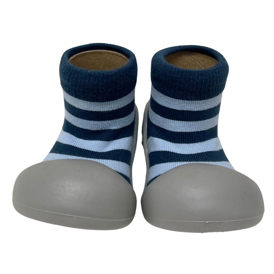 Rubber Soled Socks - Blue/Navy Stripe