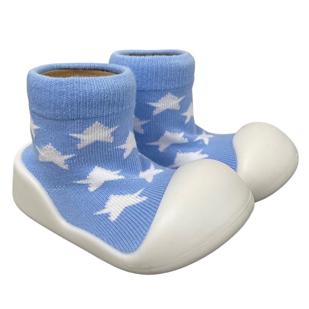 Rubber Soled Socks - Star Blue