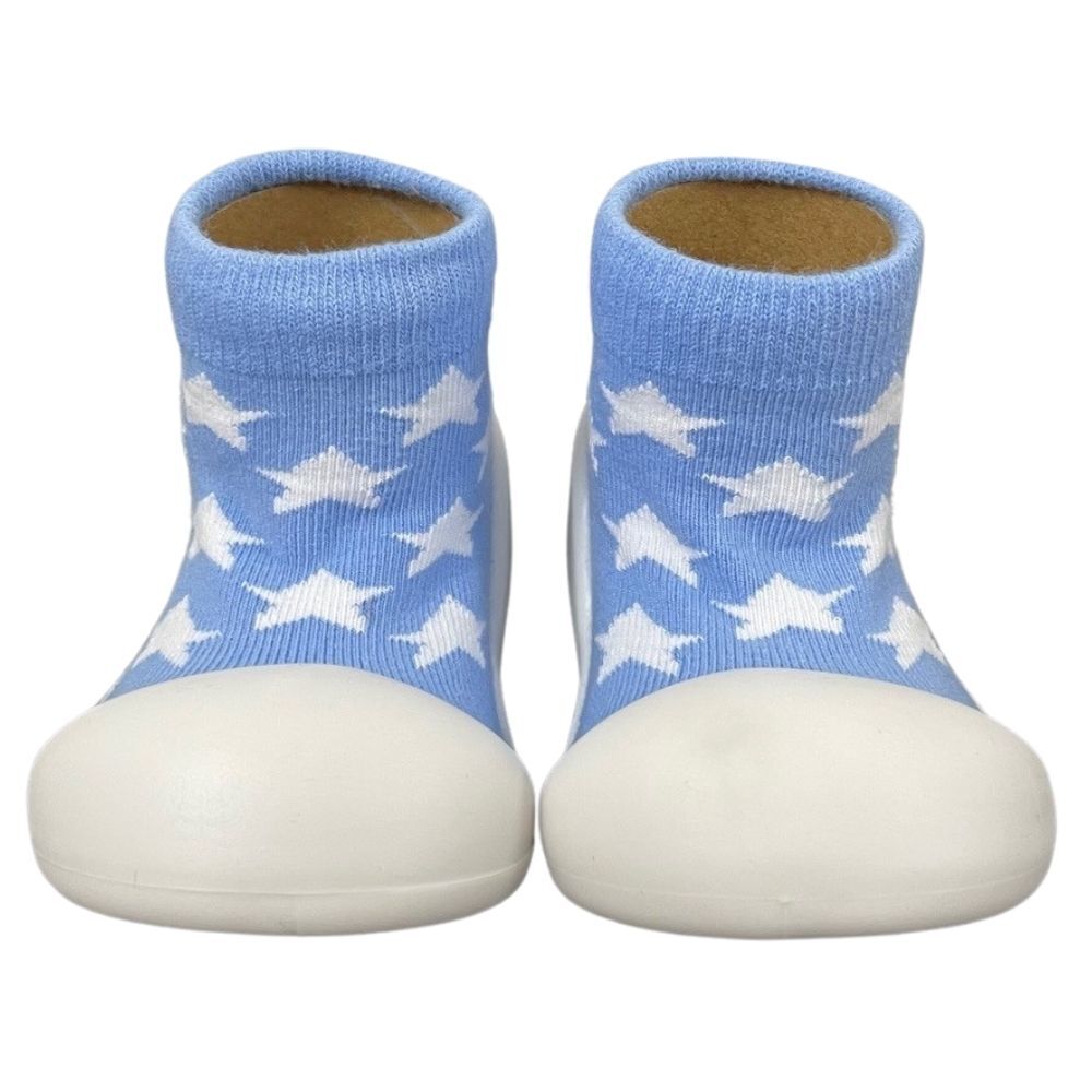 Rubber Soled Socks - Star Blue