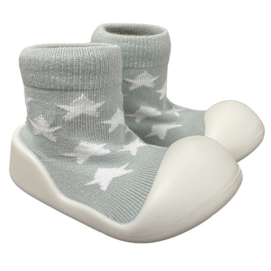 Rubber Soled Socks - Star Grey