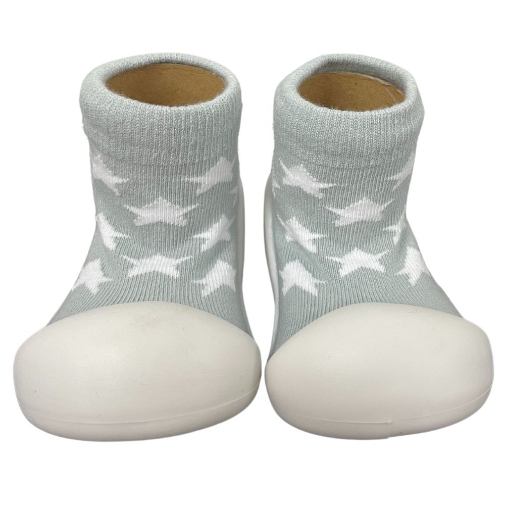 Rubber Soled Socks - Star Grey