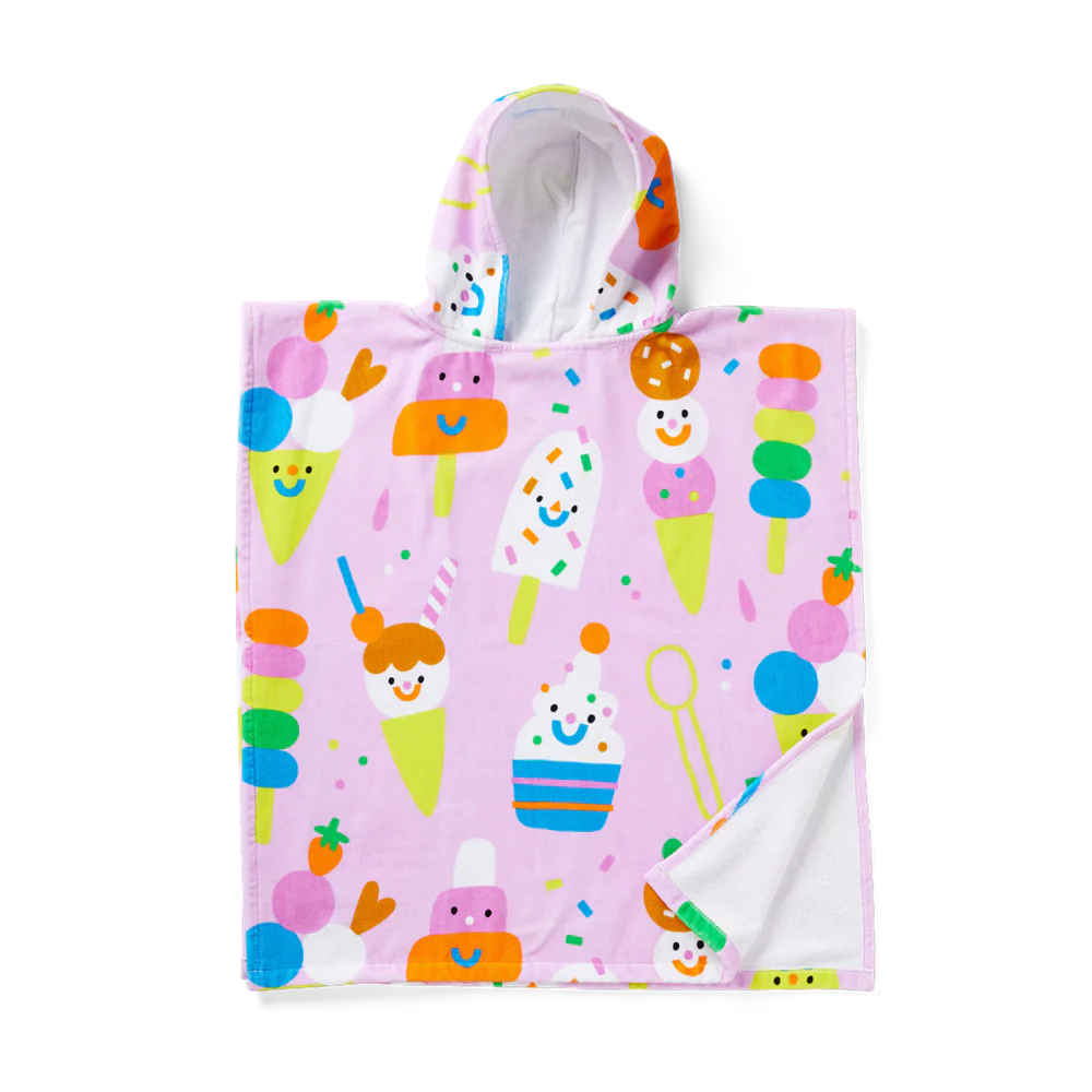 Sundae Fun Day Kids Hooded Towel