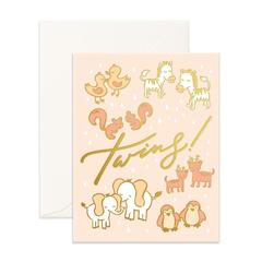 Twins Foil Greeting Card